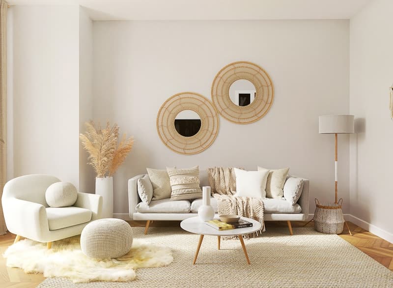 Styled side table with ceramic décor